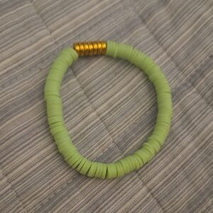 Green and Gold Beaded Bracelet